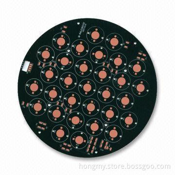 Aluminum-based PCB with 1.6mm Thickness, Black Solder Mask, 1oz Copper and Lead-free HASL